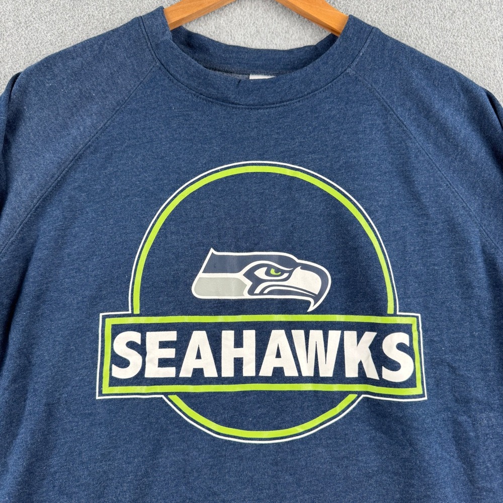 Seattle Seahawks NFL Sweatshirt Womens Medium Navy Blue NFL Football - Picture 3 of 8
